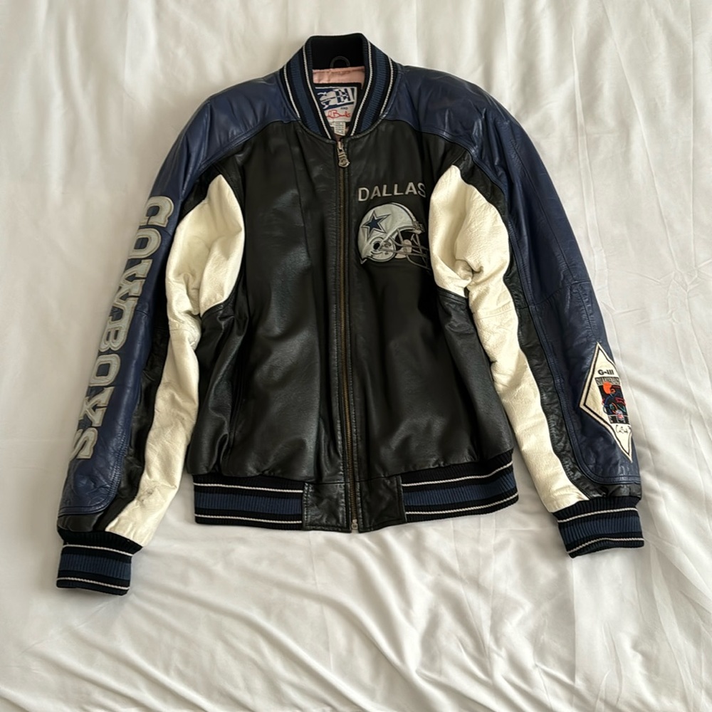 Men Vintage Dallas Cowboys leather jacket size M